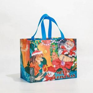 Bolsa Reutilizable Versátil para Regalos de Fiesta de Navidad, Diseño Impreso, Bolsa Laminada de Tela No Tejida - Product Image 4