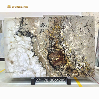 Stonelink Prix de gros Brésil Panneau mural luxueux en quartzite de Patagonie blanc naturel Dalles de marbre Pandora translucide Carreaux