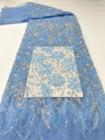 Tissu en dentelle guipure de luxe NI.AI brodé à la main avec des accents de perles pour mariage africain Asoebi nigérian
