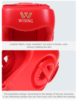 Casque de combat Wesing en cuir rouge pour entraînement de boxe – Vente en gros