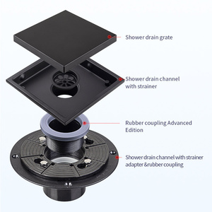 Desagüe de piso de ducha de acero inoxidable cuadrado DB moderno de 6 pulgadas 304 colador cromado para hoteles - Product Image 3