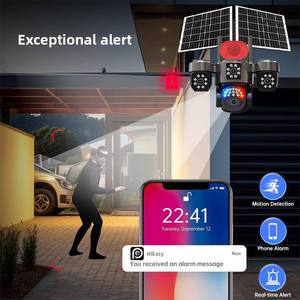 Cámara Solar de Bajo Consumo con 4 Lentes Reales AOV, Sirena y Altavoz, Triple PTZ, Visión Nocturna a Todo Color, Cámara de Seguridad Exterior, Aplicación Hieasy, Farm Mo - Product Image 4