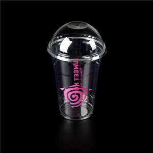 Custom 16oz/500ml Disposable Milkshake Cups Plastic Cup