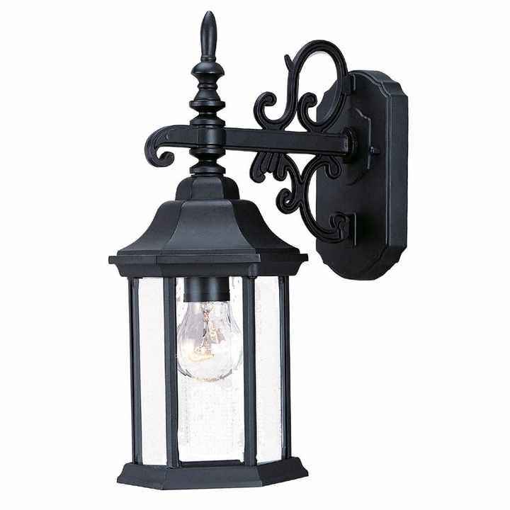 HMS Petite Matte Black Domed Hanging Glass Lantern Elegant Wall Light Design
