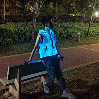 Veste à capuche LED lumineuse personnalisée OEM, vêtements de danse en fibre optique, rechargeable par USB