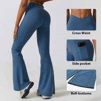 2024 européen et américain loisirs jambe large sensation nue hanche levage Yoga Flare pantalon danse sport taille haute Micro Flare pantalon