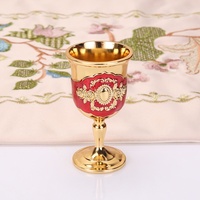 Petit verre à vin et spiritueux en acier inoxydable, style européen de luxe léger, verre à liqueur haut de gamme, rétro créatif floral