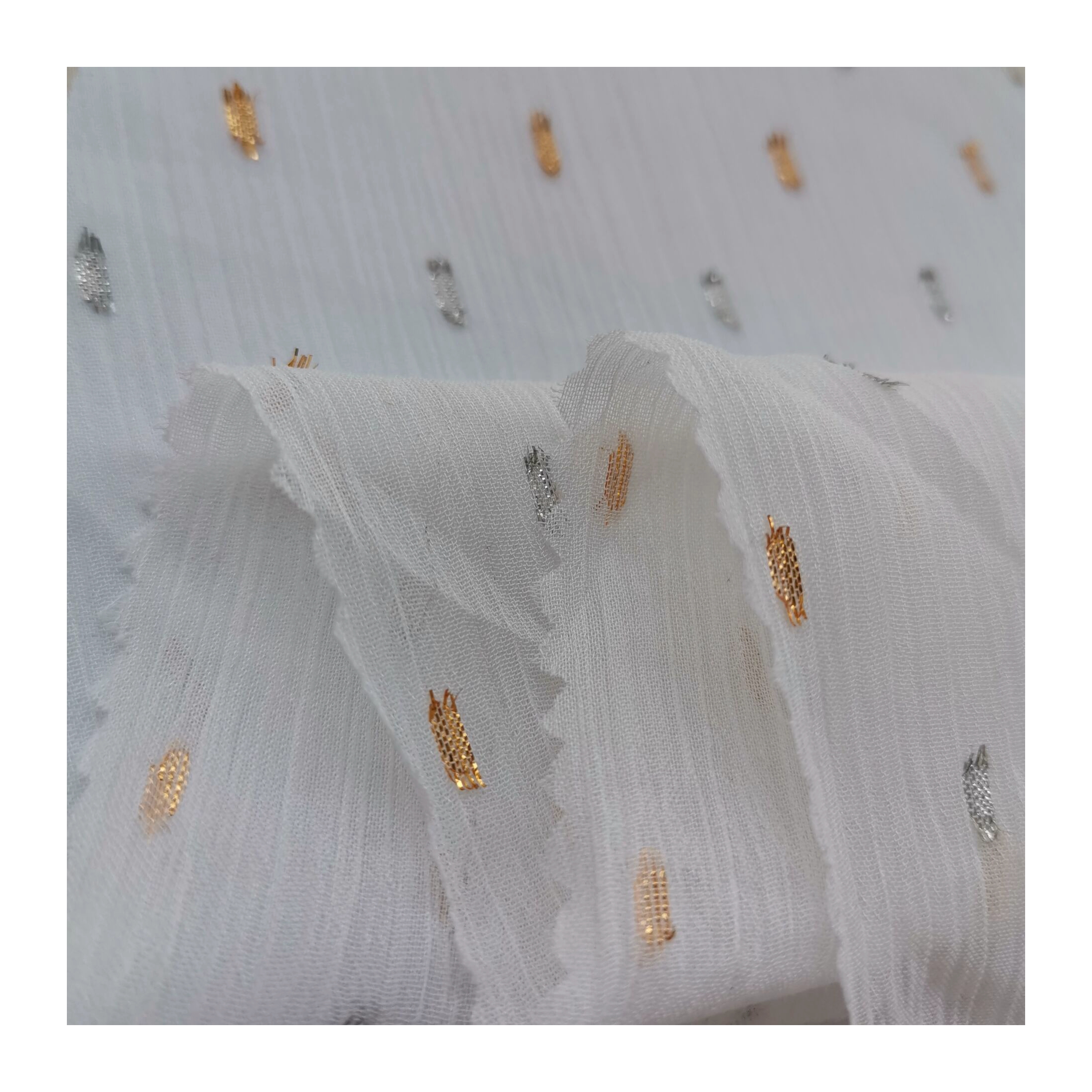 New design custom pattern 75D 100% polyester dyed woven fabric jacquard chiffon fabric for dress