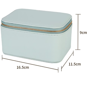 Caja de Almacenamiento de Joyas de Cuero PU con Cierre y Bolsillos, Estuche Organizador de Joyas Portátil para Viajes, para Collares, Pulseras y Anillos - Product Image 6