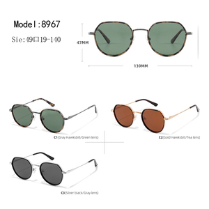 Gafas de Sol Unisex Ovaladas con Montura Metálica Completa, Lentes Oscuras con Protección UV400, Estilo Retro, Uso Casual para Adultos - Product Image 3