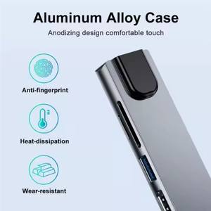 PD RJ45 USB 3.0 USB 2.0 HDTV SD TF Hub <span class=keywords><strong>Adaptateur</strong></span> 8 en 1 USB Type C Hub pour ordinateur portable PC - Product Image 3