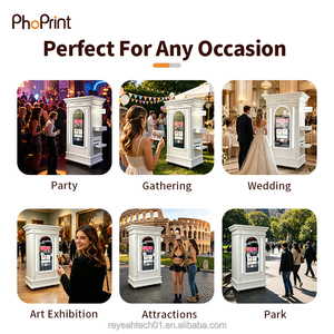 Photomaton vintage avec écran tactile, <span class=keywords><strong>imprimante</strong></span> <span class=keywords><strong>instantanée</strong></span> et miroir magique en bois - Product Image 6