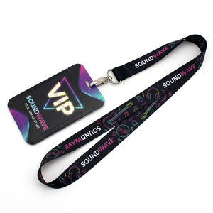 Lanière personnalisée à faible quantité minimale de commande, lanière la <span class=keywords><strong>moins</strong></span> chère avec porte-badge et porte-carte, personnalisez entièrement votre propre lanière porte-clés - Product Image 2