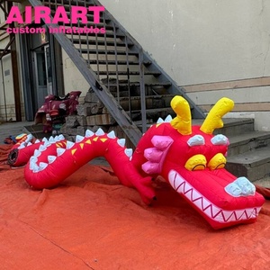 Modèle de <span class=keywords><strong>dragon</strong></span> gonflable de dessin animé en vente chaude avec lumière LED, mascotte de serpent gonflable pour la décoration d'activités de fête du Nouvel An - Product Image 1