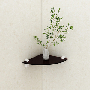 Elegante ripiano a parete galleggiante in vetro temperato <span class=keywords><strong>angolare</strong></span> a un livello per decorazioni e mobili - Product Image 5