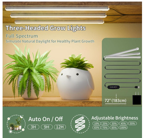 ไฟปลูกต้นไม้ LED, ใช้พลังงานจาก USB, ตั้งเวลาได้และปรับความสว่างได้, แสงแดดแบบเต็มสเปกตรัม, แถบไฟสำหรับชั้นวางต้นไม้ - Product Image 4
