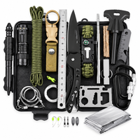 Kit de survie en plein air : boîte à outils, trousse de premiers secours, couverture d'urgence, boussole pour l'aventure, les voyages, la voiture et l'autonomie