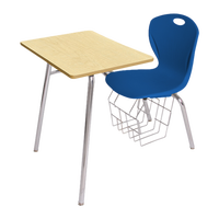 Meubles de classe pour collège, siège en plastique, plateau de table en bois, chaise d'étudiant avec table