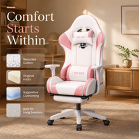 Chaise de gaming AOR avec tissu PVC 0.5, roulettes lisses, aspect minimaliste, idéale pour la maison, le bureau, le studio de jeu, l'usine, vente en gros