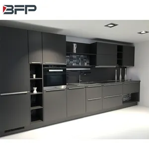 BFP-armarios de cocina acrílicos de Color negro, diseño moderno para muebles de cocina, profesionales, a buen precio