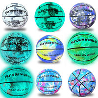 Logo personnalisé Ballon de basket-ball lumineux et réfléchissant nouveauté taille 7 qui brille dans le noir ballon de basket-ball lumineux