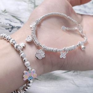 Bracelet porte-bonheur en argent pur 999 pour femmes, forme papillon, à porter au quotidien, bijoux perlés faits à la main, Design élégant - Product Image 1
