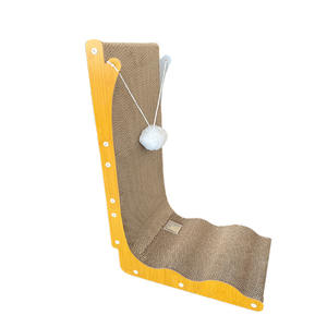 Griffoir pour chat en forme de L <span class=keywords><strong>avec</strong></span> <span class=keywords><strong>lit</strong></span> <span class=keywords><strong>intégré</strong></span>, design moderne et minimaliste, résistant à l'usure, en carton ondulé de haute densité, ne perd pas ses fibres - Product Image 5