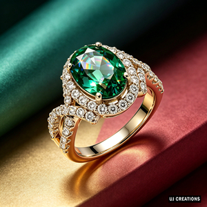 Custom 10K/14K/18K Solid Gold Oval Lab Grown Sapphire CVD Diamond Halo Classic <b>Ring</b> VVS-VS Quality Brilliant Cut Fashion Jewelry - Product Image 4
