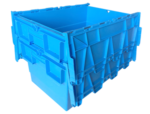 Biểu tượng tùy chỉnh đầy màu sắc nestable Stackable nhựa lưu trữ Giao thông vận tải Tote hộp rắn có thể gập lại container kèm theo nắp bán di chuyển - Product Image 4