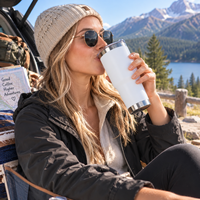 Gobelet isotherme en acier inoxydable à double paroi de 30 oz, grande capacité, personnalisé, avec couvercle, pour les voyages en extérieur (vente en gros)