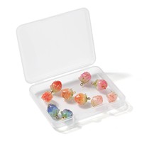 PandaHall 10 pièces/boîte 5 couleurs ou 20 pièces/sac Breloques en résine personnalisées faites à la main avec des fleurs naturelles séchées