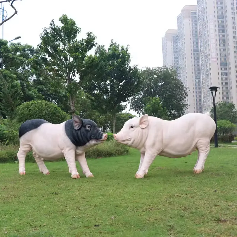 Patung babi kustom pabrik patung unggas hewan untuk dekorasi rumah dekorasi taman pertanian