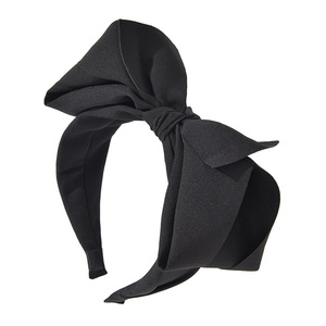 Diadema con Lazo Grande, Negra, de Tela, Ancha, para Mujer, Moda Casual, de Alta Calidad - Product Image 3