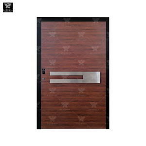 Porte d'entrée en aluminium à impression <span class=keywords><strong>de</strong></span> grain <span class=keywords><strong>de</strong></span> bois <span class=keywords><strong>de</strong></span> Géorgie au design moderne avec serrure intelligente 304 <span class=keywords><strong>poignée</strong></span> <span class=keywords><strong>de</strong></span> sécurité à pivot extérieur pour les maisons - Product Image 6