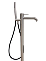 Robinet de baignoire sur pied en gros avec design dissimulé, mitigeur de douche monocommande en nickel brossé