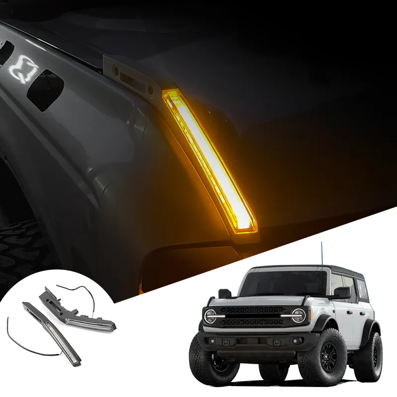 Nuovo Design in acciaio al carbonio perfettamente aderente con cappuccio luci luci mirino Trail per Ford Bronco 2021 2022 2023