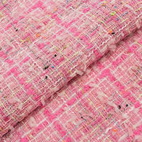 Vente chaude Mode Fil Teint Polyester Coton Tissu Non-tissé et Or Fil Mélange Tweed Tissu pour Manteau