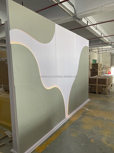 Suave personalizado de alta calidad suministros para eventos escenario decoración de fondo 3D Panel de fondo boda PVC LED telón de fondo - Product Image 2