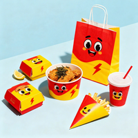 Boîte d'emballage pour poulet frit et frites, en carton écologique, matériaux recyclés, design personnalisé, portable, nouvelle conception
