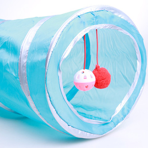 Produit exceptionnel pour chat: tunnel pliable à double passage pour chat avec <span class=keywords><strong>papier</strong></span> <span class=keywords><strong>bruissant</strong></span> pour un rangement facile - Product Image 2