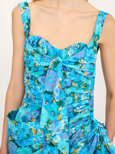 Polyester Poplin Chest Wrapped Empire Waist <b>Spaghetti</b> <b>Strap</b> Casual Summer Maxi Dress Washable Digital Printing - Product Image 4