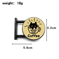 Aimant de réfrigérateur lumineux créatif de la série Miniature Cat Cafe, avec fonction de panneau lumineux, vente en gros d'aimants de réfrigérateur