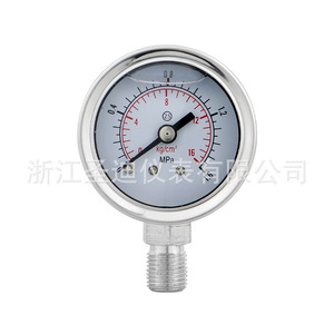 เกจวัดแรงดันสแตนเลส YN40BF ทนแรงกระแทก 0-16MPa การเชื่อมต่อแบบเกลียว ใช้กับน้ำและอากาศ - Product Image 1