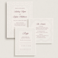Invitaciones de Boda con Diseño en Relieve Tipo Encaje, Juego de Papelería Moderna con Impresión Tipográfica, Relieve Ciego, Invitaciones Elegantes y Modernas