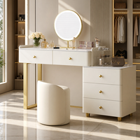 Table de maquillage moderne en bois massif nordique, durable, écologique, avec miroir LED éclairé, pour appartement de luxe, chambre à coucher, hôtel haut de gamme