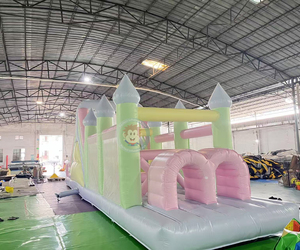 Parcours d'obstacles gonflable sur le thème des macarons avec toboggan, jeu sportif gonflable commercial pour enfants - Product Image 2