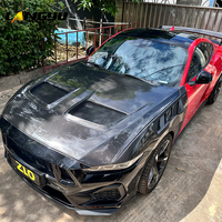 LANGyu 2024+ Pièces et accessoires automobiles, capot avant en fibre de carbone style Mustang GTD pour Ford Mustang, couvre-capot
