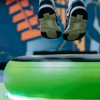 Jeu de sol interactif Sqarcade Carnival Jumping Floor, défi de réaction LED, attraction de parc d'attractions, intérieur, multi-tension, métal