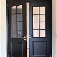 Porte intérieure à battants noire française pour projets de rénovation de villas, appartements, hôtels et bâtiments résidentiels – Personnalisable