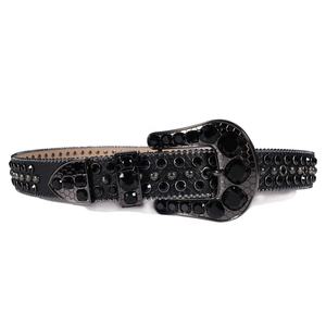 Nuevo estilo <span class=keywords><strong>All</strong></span> <span class=keywords><strong>Black</strong></span> Bling Mens Christmas Rhinestone Cinturones Diamante Cristal y remache Tachonado Rock <span class=keywords><strong>Star</strong></span> Cinturón de cuero - Product Image 4